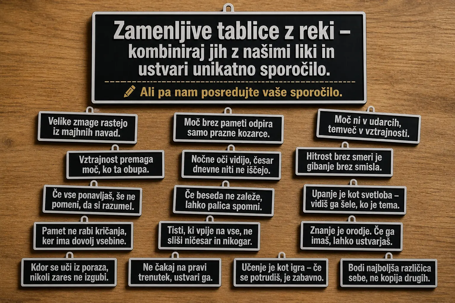 Zamenljive tablice z reki